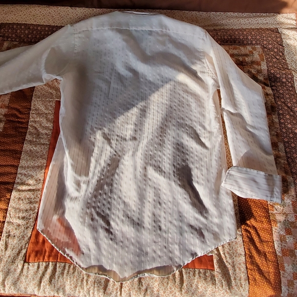 Vintage Baccarat by Van Huesen Men's Long Sleeve Button Up. XL. White|Pink - Picture 11 of 14